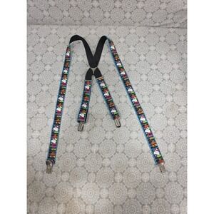 Sanrio Hello Kitty Suspenders Multi Color Graphic Print Y-Back Metal Clip On